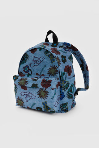 BAGGU Medium Nylon Backpack Digital Denim Birds