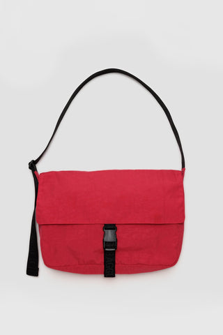 BAGGU Nylon Messenger Bag Candy Apple