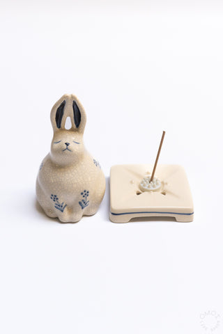 Crackle Porcelain Incense Burner Rabbit