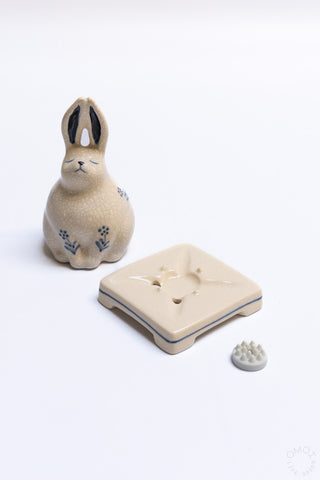 Crackle Porcelain Incense Burner Rabbit