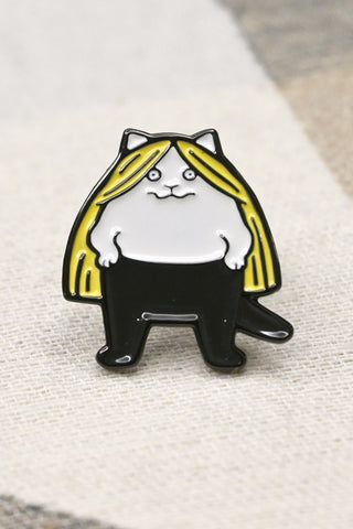 Dawning Crow Rock Cat Enamel Pin