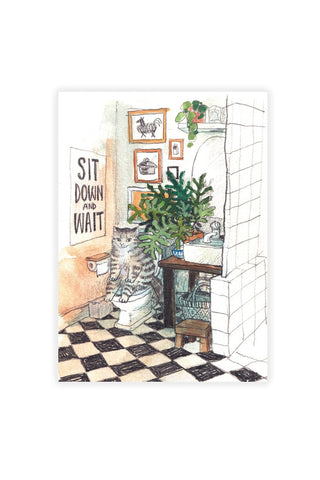 Sit Down and Wait Postcard