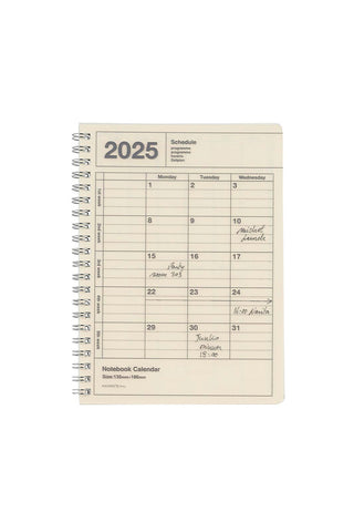 MARK'S 2025 Notebook Calendar B6 Small Vertical