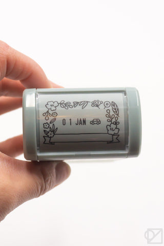 Midori Paintable Date Rotary Stamp Flowers