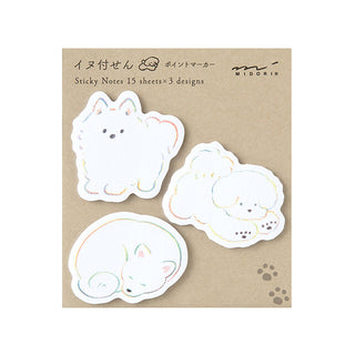 Midori Die-Cut Sticky Notes Small Natsumi Dogs