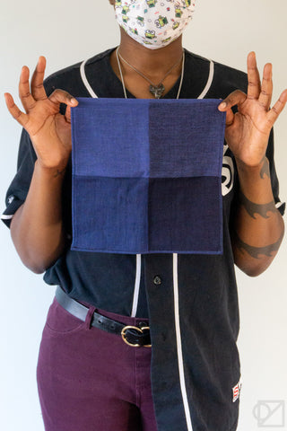 Chambray Block Towel Blue/Black