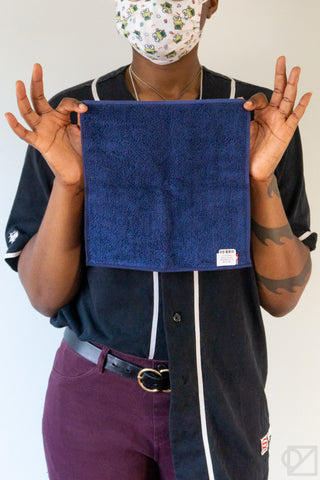 Chambray Block Towel Blue/Black