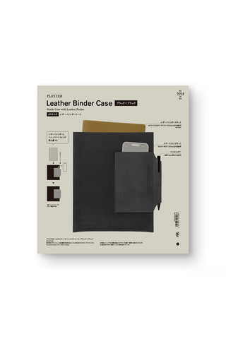 PLOTTER Leather Binder Case A5 Size Black x Black