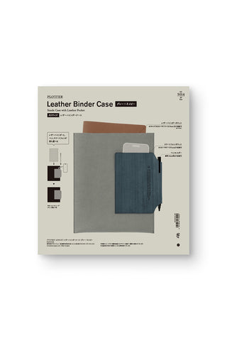 PLOTTER Leather Binder Case A5 Size Gray x Navy