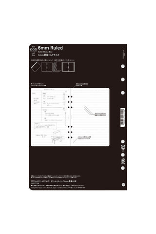 PLOTTER Refill Memo Pad 6mm Ruled A5 Size