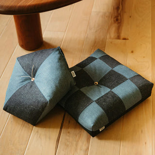 Peace Cabin FROEBEL Cushion Denim & Ticking Stripes