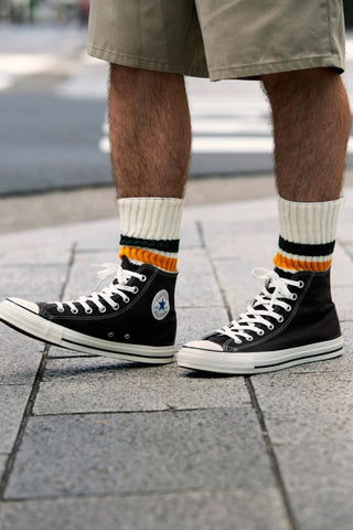 ROTOTO Coarse Ribbed Old School Crew Socks