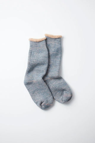 ROTOTO Double Face Crew Socks Brown Cotton