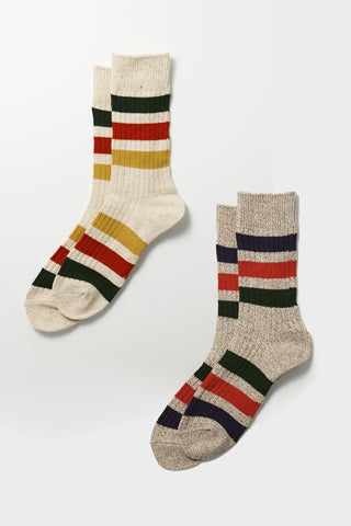 ROTOTO Park Stripe Crew Socks