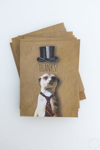 Thank You Meerkat Greeting Card Set of 8