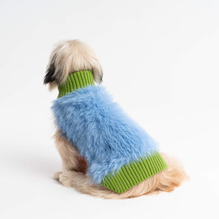 Verloop Faux Fur Dog Sweater Periwinkle