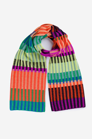 Verloop Mosaic Stripe Scarf Lime Cobalt