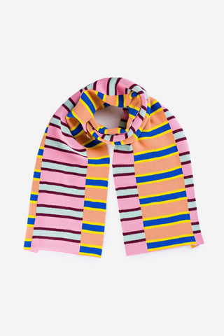 Verloop Zipper Stripe Big Scarf Peach Cobalt