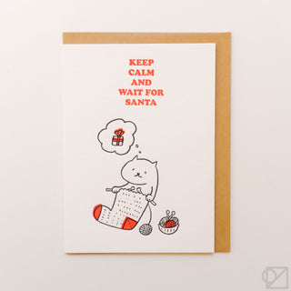 Keep Calm & Wait For Santa Card by Junko Sato