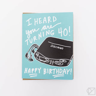 Discman 40's Birthday Card