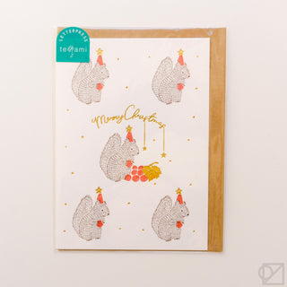 Holiday Berry Squirrels Card