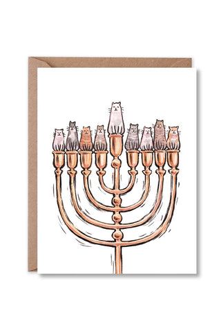 Hanukkah Meownorah Card