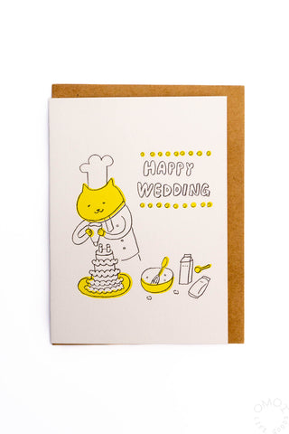 Cat Cake Decorator Wedding Card