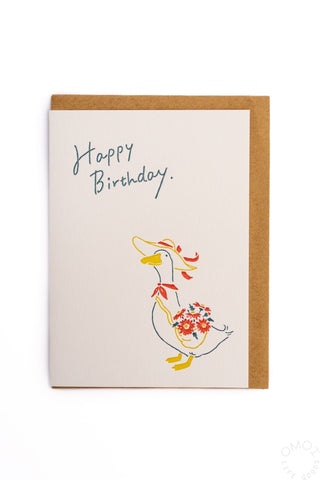 Garden Duck Birthday Card