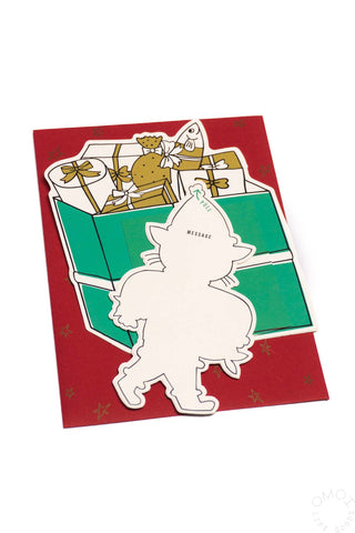 Cat Present Die Cut Christmas Card