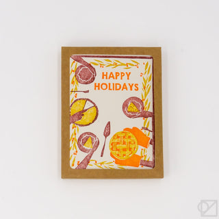 Happy Holidays Pie Feast Letterpress Card Box Set