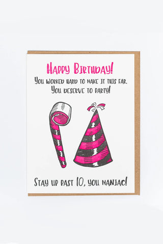 Birthday Maniac Greeting Card