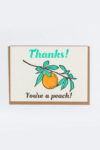 Peach Thanks Greeting Card