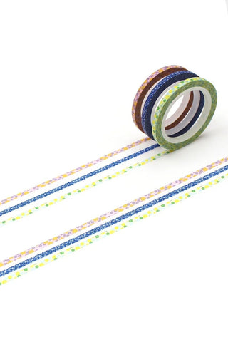 mt 'Very Slim' Washi Tape Trio Cross Flower