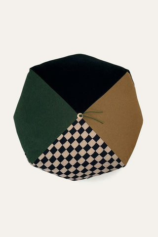 Peace Cabin WINGSPREAD Cushion Olive & Black Checkerboard