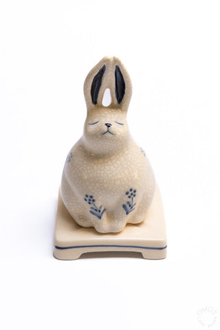 Crackle Porcelain Incense Burner Rabbit