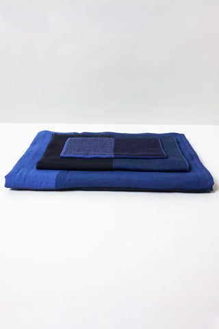 Chambray Block Towel Blue/Black