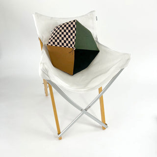 Peace Cabin WINGSPREAD Cushion Olive & Black Checkerboard