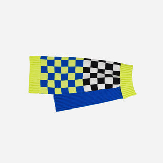 Verloop Checkerboard Dog Sweater Lime Cobalt