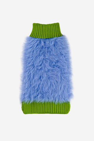 Verloop Faux Fur Dog Sweater Periwinkle