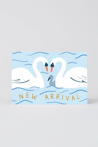 WRAP New Arrival Swans Greeting Card