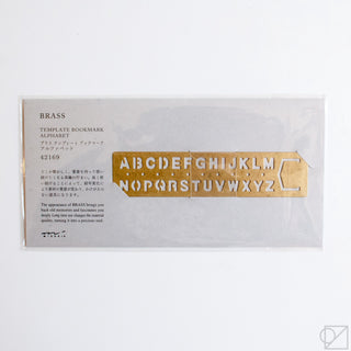 Midori Brass Template Bookmark Alphabet