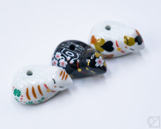 Arita Porcelain Sleepy Cat Incense Holder